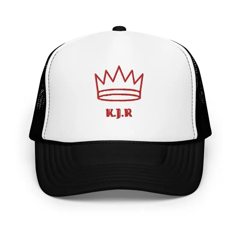  White K.J.R Crown Foam Hats